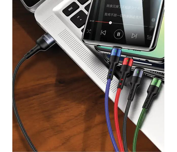 USAMS Kabel pleciony 1,2m 2A (2xlightning/microUSB/USB-C) - 1569053 - zdjęcie 3